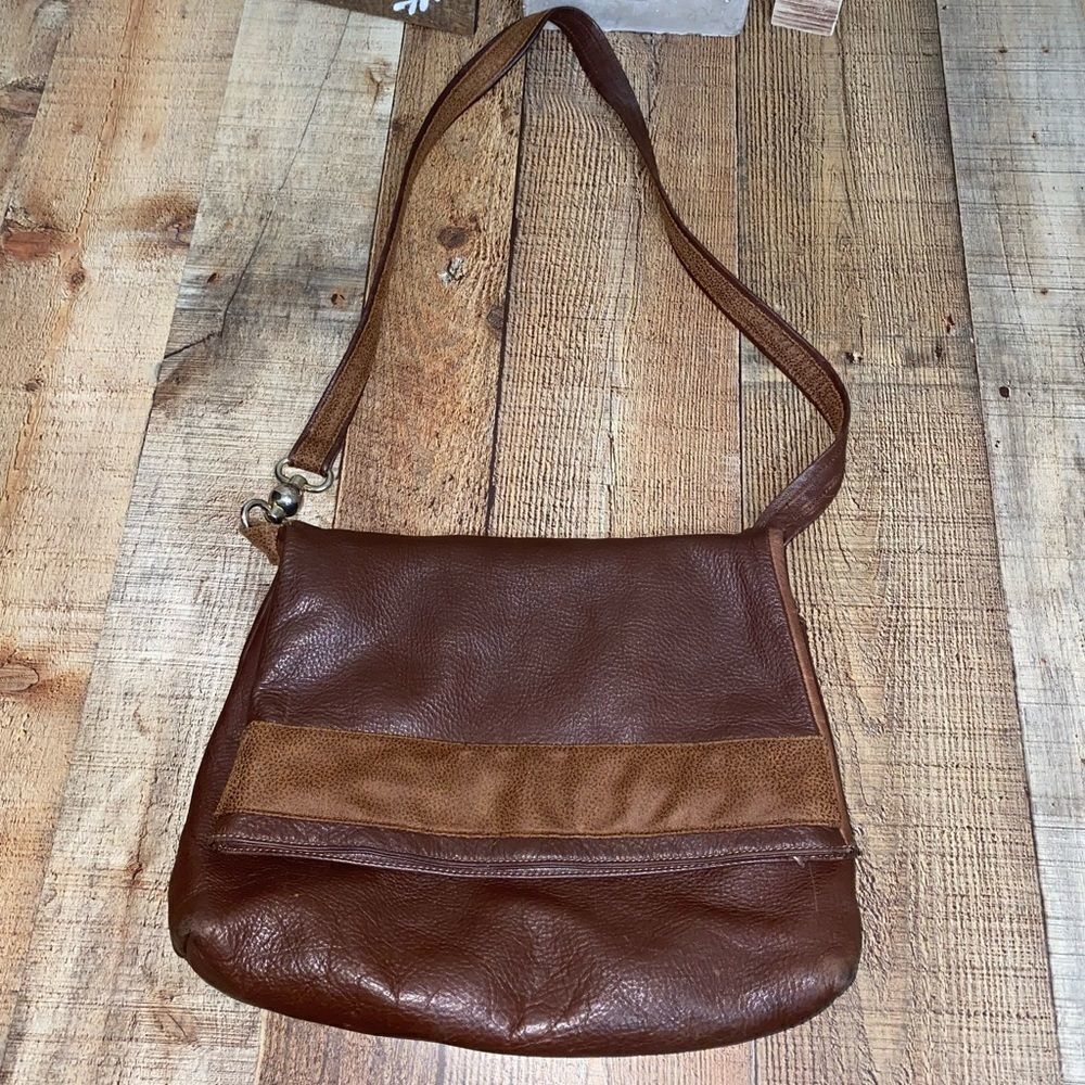 Stefania Italy brown pebbled soft leather shoulder bag